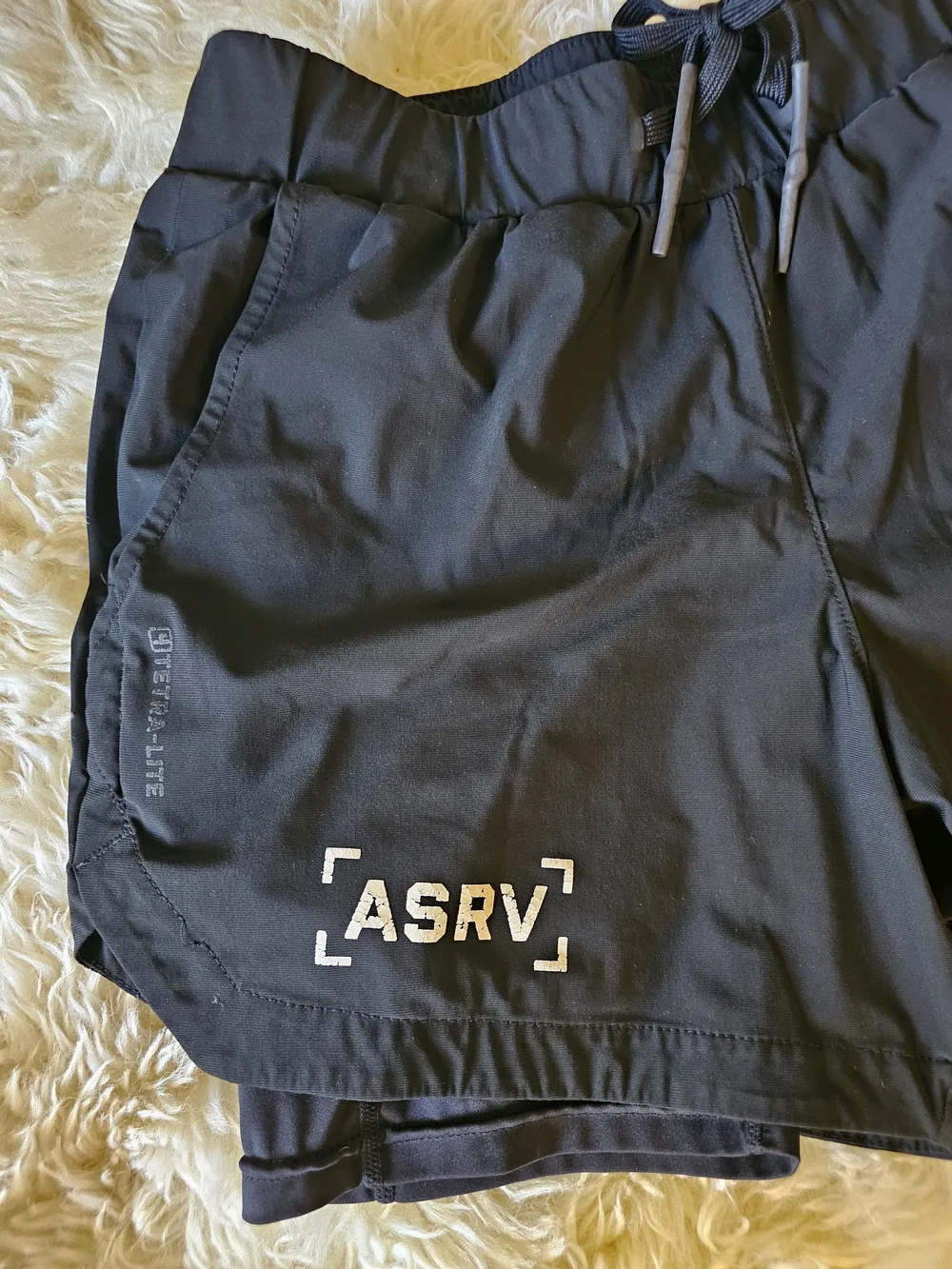 ASRV Men's Black Performance Training Shorts- Medium